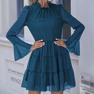 SHEIN Swiss Dot Fit and Flare Dress